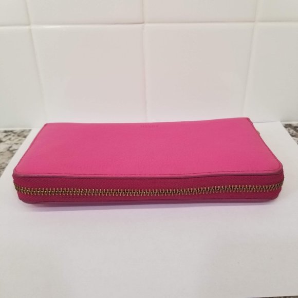 Fossil Pink Leather Ziparound Accordion Wallet - Picture 6 of 8
